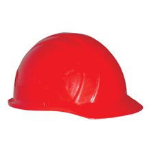 Hard Hat, 6 Point Ratchet Suspension, Red - Latex, Supported